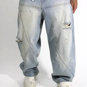 CROSSCUT BAGGY JEAN תכלת
