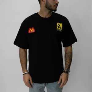 חולצה אוברסייז שחורה פאצ'ים מהדורה מוגבלת